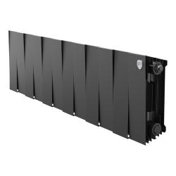 Радиатор отопления Royal Thermo PianoForte 200 Noir Sable (12 секций) биметаллический, боковое подключение, для квартиры, дома, водяные, мощность 1284 Вт, настенный/напольный, черный графитовый