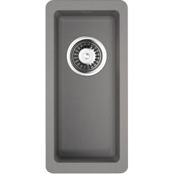 Мойка кухонная Omoikiri Kata 20-U-GR, 42х20 см, врезная, из искусственного гранита (Artgranit), прямоугольная, цвет ленинградский серый, без отверстия под смеситель, без крыла, слив-перелив, врезная под столещницу, для кухни