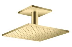 Верхний душ AXOR ShowerSolutions 300/300 2jet, с потолочным подсоединением, потолочный монтаж, квадратный, с 2 режимами, размер 30х30 см, металлический, цвет: шлифованный медь, для душа/ванной