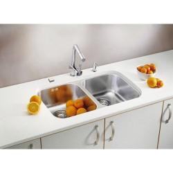 Мойка кухонная ALVEUS DUO 30 SAT-90 75,2х44х18 см, слив 90, врезная под столешницу, две чаши, нержавеющая сталь, прямоугольная, цвет нержавеющая сталь (SAT), без отверстия под смеситель