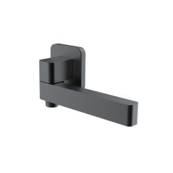 Излив IDDIS Slide скрытого монтажа, латунь, черный матовый, прямоугольный, длина излива: 180 мм, l-образный, встраиваемый/встроенный, для смесителя/ванны/ванной/душевой, без смесителя, поворотный