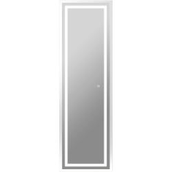 Зеркало Континент "Norden White Led", 49х165 см, с LED/ЛЕД-подсветкой, цвет корпуса: белый, прямоугольное, выключатель сенсорный, напольное/свободностоящее