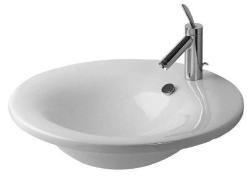 Раковина DURAVIT Starck 1, 58х58х16,5 см, мебельная/встраиваемая сверху, круглая, санфарфор, цвет белый, 1 отверстие под смеситель, слив/перелив
