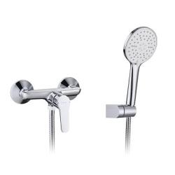 Смеситель для душа Splenka S07.20 однорычажный, настенный, латунь, керамический, без излива, цвет хром, лейка/шланг/держатель