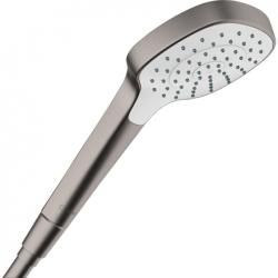 Лейка душевая Hansgrohe Croma Select E 1jet, настенная, квадратная, с 1 режимом, хромированная/пластмассовая, цвет шлифованный черный хром, ручная, для душа/ванной