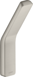 Крючок Axor Universal одинарный, размер 14,3х6,1 см, настенный, латунь, форма плоская, для полотенец в ванную/туалет/душевую кабину, цвет под сталь, к стене