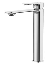 Смеситель для раковины/умывальника Azario ASHER, однорычажный, неповоротный, керамический картридж, высокий, длина излива 166 мм, латунь, цвет хром