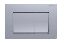 Кнопка смыва Aquatek Small прямоугольная, цвет хром матовая, пластик, клавиша управления (клавиши квадрат), для INS-0000018  с верхней кнопкой смыва, двойная, механическая, панель, универсальная, размер 212х142х10.5 мм