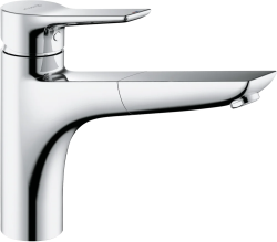 Смеситель для кухни/мойки KLUDI MIX, однорычажный, латунный, с выдвижным поворотным изливом 110°, длина излива 235 мм, латунь, цвет хром