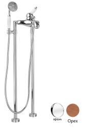 Смеситель для ванны/душа Cezares Elite, напольный, однорычажный, неповоротный, длина 45 мм, керамический, латунь, цвет хром