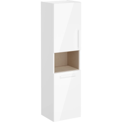 Пенал Vitra Root 40, 420х1550х360 мм, подвесной, (левый), 1 распашная дверца/открытая полка/бельевая корзина, цвет белый, в ванную комнату, влагостойкий, левосторонний