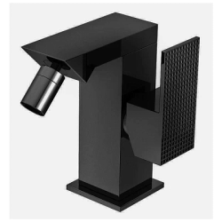 Смеситель для биде Cezares Prizma, однорычажный, низкий, длина излива 79 мм, неповоротный, керамический, латунь, цвет черный матовый, без донного клапана