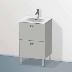 Тумба под раковину Duravit Brioso, 52х41,9х68,3 см, напольная, цвет: бетонно-серый/хром, 2 выдвижных ящика, ДСП, прямоугольная, левая/правая, в ванную комнату