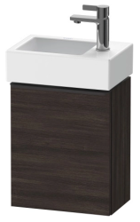 Тумба под раковину Duravit D-Neo, 36,4х22,2х44 см, подвесная, с распашной дверцей, ДСП, цвет: дуб терра, шкафчик навесной, прямоугольная, левая, в ванную комнату