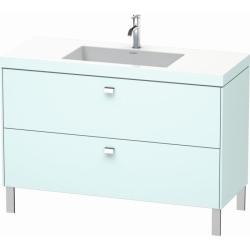 Тумба c раковиной Duravit Brioso, 120х48х61,3 см, подвесная, 2 выдвижных ящика, ДСП, цвет: светло-голубой/хром /Vero Air, мебельная, прямоугольная, цвет белый, фарфоровая, 1 отверстие под смеситель, без перелива