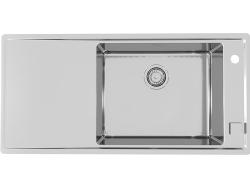 Мойка кухонная ALVEUS STRICTO 30R KMB 90 FI 98х47,2х20,5 см, слив 90, чаша справа, врезная сверху/вровень со столешницей, с крылом, правая, нержавеющая сталь, прямоугольная, цвет нержавеющая сталь (КМБ), 1 отверстие под смеситель