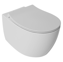 Унитаз подвесной ISVEA Sentimenti Neo, 363х510х400 мм, цвет: белый матовый, горизонтальный (в стену) выпуск, без сиденья, безободковый, антивсплеск, под скрытый бачок