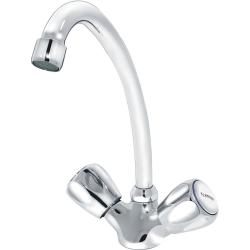 Смеситель для кухни/мойки Варион Н.П. Парма, двухвентильный, поворотный, кран-буксы, длина излива 190 мм, латунь, цвет хром