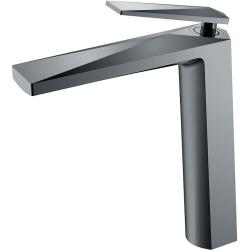 Смеситель для раковины/умывальника Boheme Venturo, однорычажный, неповоротный, керамический, высокий, длина излива 192 мм, латунь, цвет оружейная сталь