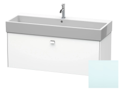 Тумба под раковину Duravit Brioso, 118,4х45,9х44,2 см, подвесная, 1 выдвижной ящик, ДСП, цвет: светло-голубой/хром, шкафчик навесной, механизм доводчика, прямоугольная, правая/левая, в ванную комнату