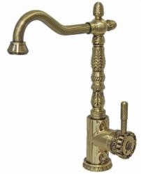 Смеситель для кухни/мойки ZorG A, однорычажный, поворотный, керамический картридж, длина излива 185 мм, латунь, цвет бронза