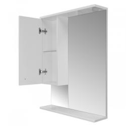 Зеркальный шкаф Loranto Моника 60, 60х69,5 см, подвесной, цвет белый, зеркало, с 1 распашной дверцей, прямоугольный, левый, левосторонний