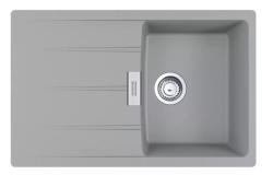 Мойка кухонная Franke CENTRO CNG 611/211-78, 78х50 см, врезная, искусственный гранит (Fragranite+), прямоугольная, цвет серый камень, без отверстия под смеситель, с крылом, оборачиваемая