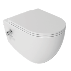 Унитаз подвесной ISVEA Infinity, с функцией биде, 365х530х400 мм, цвет: белый, горизонтальный (в стену) выпуск, без сиденья, безободковый, антивсплеск, под скрытый бачок