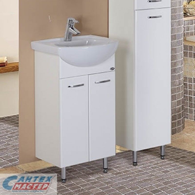 Тумба Onika Коралл 47.10 с раковиной Азов 45 белая 104701/1WH112449