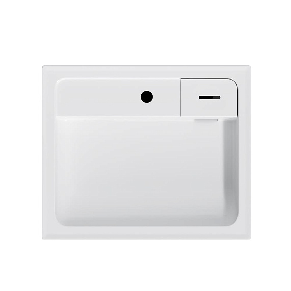 Раковина над стиральной машиной 60 AM.PM X-Joy 600х500х115 мм, подвесная (кронштейны в комплекте - 2 шт), прямоугольная, цвет белый, из литьевого мрамора, с бортиком, скрытым сливом и съемной мыльницей