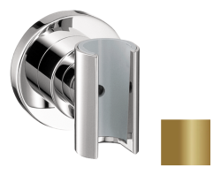 Держатель для душевой лейки Axor Citterio, настенный, металлический, фиксированный, круглый, для душа/ванной/душевой кабины, цвет полированная бронза, на стенку