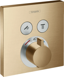 Смеситель для душа Hansgrohe ShowerSelect, термостатический, скрытого монтажа, настенный, без излива/шланга/лейки, латунь, цвет шлифованная бронза