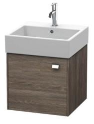 Тумба под раковину Duravit Brioso, 48,4х33,9х44,2 см, подвесная, с распашной дверцей, ДСП, цвет: дуб терра/хром, шкафчик навесной, прямоугольная, левая, в ванную комнату