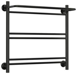 Полотенцесушитель Сунержа Стилье Версия-Н1 600х600, 5 (Полка+1+2+2) перекладин, водяной, нижнее подключение, цвет чёрный