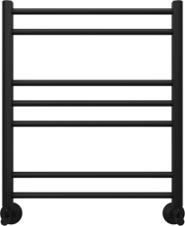 Полотенцесушитель Aquatek Вега водяной П7 500х600 мм черный муар, нержавеющая сталь, лесенка, подключение нижнее