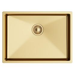 Мойка 450х600 см TopZero серия TNL/Color X, цвет золото, универсальная, из нержавеющей стали, матовая, прямоугольная, отверстие под смеситель, слив-перелив, для кухни