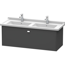Тумба под раковину Duravit Brioso, 122х46,9х45,2 см, подвесная, 1 выдвижной ящик, ДСП, цвет: графит матовый/хром, шкафчик навесной, механизм доводчика, прямоугольная, правая/левая, в ванную комнату