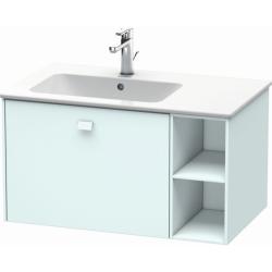 Тумба под раковину Duravit Brioso, 82х47,9х44,2 см, подвесная, 1 выдвижной ящик, с открытой полкой слева, ДСП, цвет: светло-голубой, шкафчик навесной, механизм доводчика, прямоугольная, левая, в ванную комнату