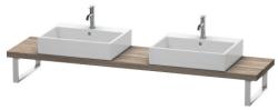 Столешница Duravit Brioso, для консоли, консольное полотно, 80х48х3 см, ДСП, прямоугольная, тонкая, цвет: сосна терра,  для двух раковин/умывальников/рукомойников, 2 выреза под раковину, установка по краям