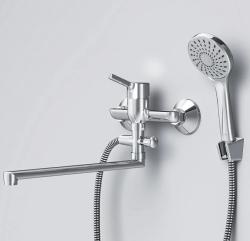 Смеситель для ванны/душа AM.PM X-Joy S, настенный, однорычажный, поворотный, латунный, длина излива 325 мм, керамический, цвет хром