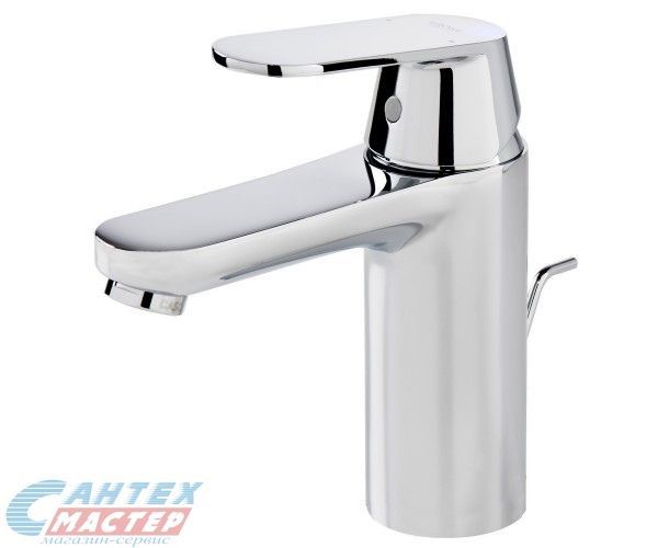 Смеситель для раковины Grohe Eurosmart Cosmopolitan однорычажный, излив короткий, длина 122 мм, керамический, латунь, цвет хром, с донным клапаном