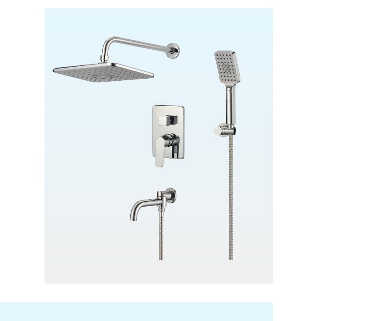 Душевая система встраиваемая OSGARD DALALVEN, цвет хром, комплект: однозахватный смеситель/излив/тропический душ (с верхней лейкой)/лейка/шланг, латунь