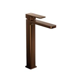 Смеситель для раковины/умывальника Damixa Gala, однорычажный, неповоротный, керамический, высокий, длина излива 150 мм, латунь, цвет розовое золото