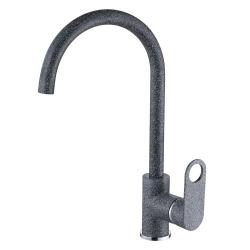 Смеситель для кухни/мойки VIEIR, однорычажный, поворотный, керамический, длина излива 204 мм, латунь, цвет графит