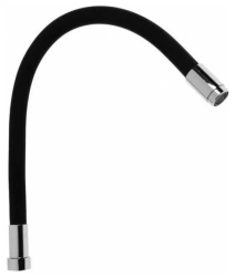 Излив LEDEME 400 мм поворотный, черный/хром, гибкий, с аэратором, длинный, латунь, для смесителя/кухни/мойки, без смесителя