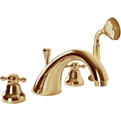 Смеситель для ванны/душа Cezares Golf, на борт ванны, двухвентильный, неповоротный, длина 200 мм, керамический, латунь, цвет бронза