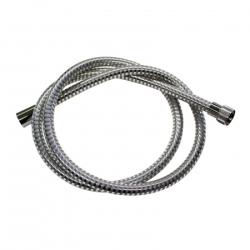 Душевой шланг Azario, 150 см, ПВХ с защитой от перекручивания, 1/2” и 1/2”  для душа/лейки/ванны, в металлической оплетке, без лейки, внутренняя резьба, ПВХ, цвет хром