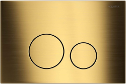 Кнопка смыва Aquatek KDI-0000038 прямоугольная, цвет титановое золото матовое, нержавеющая сталь, клавиша управления (клавиши круглые) для сливного бачка, инсталляции унитаза, двойная, механическая, панель, универсальная, размер 245,5х165,5х6,8 мм