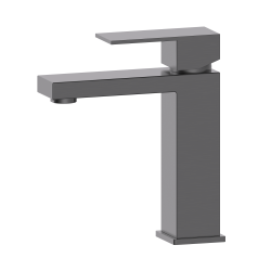 Смеситель для раковины/умывальника SS Oliveeka OL-962008-BGM однорычажный, неповоротный, фиксированный, длина излива 122 мм, нержавеющая сталь, цвет матовый оружейный металл