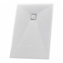 Душевой поддон RGW Stone Tray ST-W, 80х100х2,5 см, прямоугольный, из искусственного камня, низкий, цвет: белый, с антискользящим рельефным покрытием, без бортика